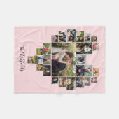 Familie Foto Collage Heart 25 Afbeeldingen Naam Ro Fleece Deken (Voorkant (Horizontaal))