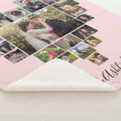 Familie Foto Collage Heart 25 Afbeeldingen Naam Ro Sherpa Deken (3/4)
