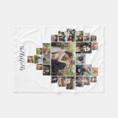 Familie Foto Collage Heart 25 Afbeeldingen Naam Wh Fleece Deken (Voorkant (Horizontaal))