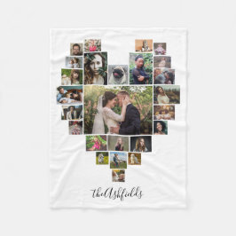 Familie Foto Collage Heart 25 Afbeeldingen Naam Wh Fleece Deken