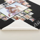 Familie Foto Collage Heart 25 Afbeeldingen Naam Zw Sherpa Deken (3/4)