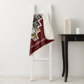 Familie Foto Collage Heart 25 Pics Name Red Pset Sherpa Deken (In situ)