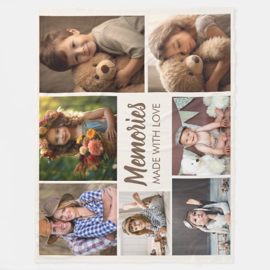Familie Foto Collage Herinneringen Liefde Fleece Deken (Voorkant)
