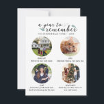 Familie Foto Collage Jaar in Afbeeldingen Kerst Feestdagenkaart<br><div class="desc">A Year to Remember Christmas Family Photo Collage Kaart dat u gemakkelijk uw verhaal foto's van mijlpalen die in de loop van het jaar zijn gebeurd kunt toevoegen. Perfect voor familie en vrienden om op de rails te blijven met de prestaties van je leven, terwijl ze een geweldig vakantieseizoen wensen....</div>