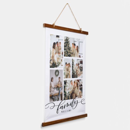 Familie Foto Collage Keepomwille Hangend Wandkleed (Gebogen)