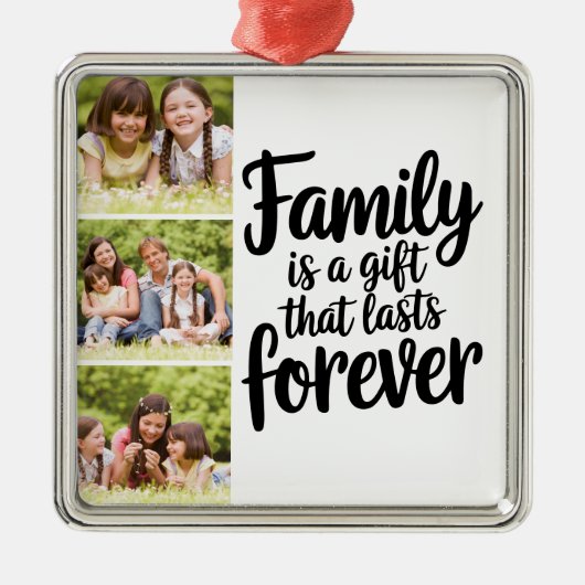 Familie Foto Collage Keepomwille Metalen Ornament (Voorkant)