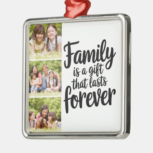 Familie Foto Collage Keepomwille Metalen Ornament (Links)