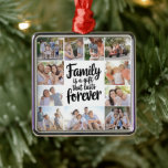 Familie Foto Collage Keepomwille Metalen Ornament<br><div class="desc">Een modern ornament voor het bewaren van foto's</div>