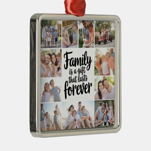 Familie Foto Collage Keepomwille Metalen Ornament (Rechts)