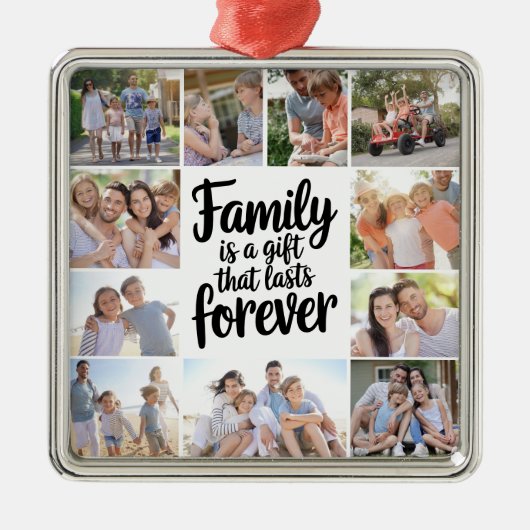 Familie Foto Collage Keepomwille Metalen Ornament (Voorkant)