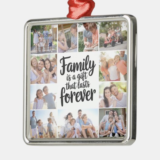 Familie Foto Collage Keepomwille Metalen Ornament (Links)