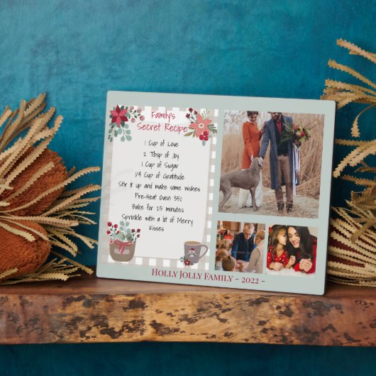 Familie Foto Collage Keepomwille Recipe Holiday Fotoplaat (Zijkant)