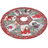 Familie Foto Collage Kerstmis Wreath Red Fleece Kerstboom Rok (Gekanteld)