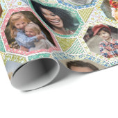 Familie foto collage lichte quilt 28 poliepen Gema Cadeaupapier (Rol Hoek)