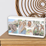 Familie Foto collage met 5 Foto's en naam Houten Kist Print<br><div class="desc">Pas deze handige reismok aan met uw favoriete foto's van uw gezinshereniging of vakantie. De sjabloon is opstelling klaar voor u om tot 5 foto's toe te voegen, die als 3x verticaal portret en 2x vierkant/instagram formaat worden getoond. U kunt ook verder aanpassen met een naam (of plaats), die in...</div>