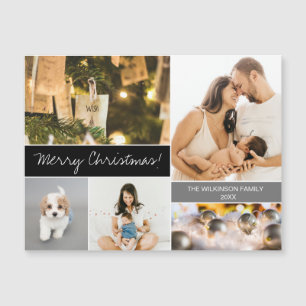 Familie Foto Collage Modern Merry Kerstmis