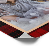 Familie Foto Collage Monogrammed Red Buffalo Pset Poster (Hoek)