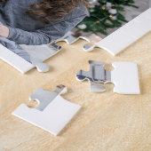 Familie Foto Collage Monogrammed White 10 Afbeeldi Legpuzzel (Zijkant)