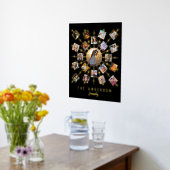 Familie Foto Collage + Naam 21 Afbeeldingen Black  Folie Afdrukken (Laag (Keuken))