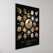 Familie Foto Collage + Naam 21 Afbeeldingen Black  Folie Afdrukken (Laagn)