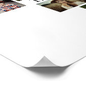 Familie Foto Collage Naam in hart 20 Pics White Poster (Hoek)