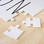 Familie Foto Collage Naam Wit Legpuzzel (Zijkant)