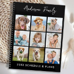 Familie Foto Collage Persoonlijke Naam 2023 Planner<br><div class="desc">Aangepaste kalender voor fotocollage. Houd al uw afspraken en programma handig met onze leuke fotoplanner die 9 foto's heeft om u te personaliseren en te noemen. Deze trendy fotocollage planner is perfect voor werkschema, kinder schoolevenementen, familieafspraken en je favoriete huisdierprogramma. Het ontwerp staat voor en achter. Aanpassen met familiefoto's, favoriete...</div>