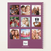 Familie foto collage plum naam script 2026 planner (Achterkant)