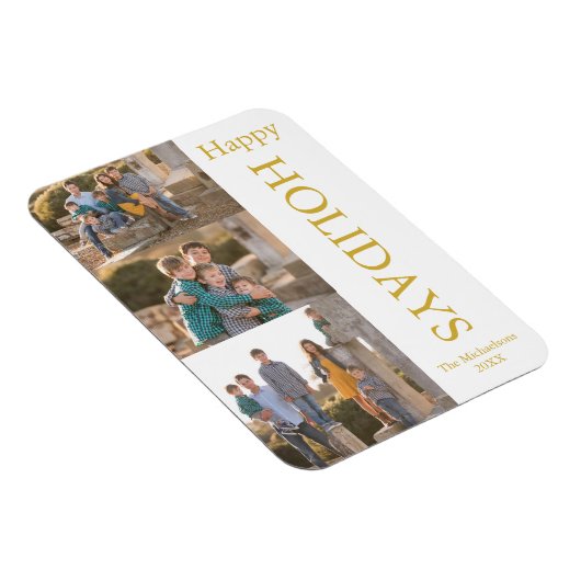 Familie Foto Collage Prettige feestdagen Magnet Magneet (Rechterzijde)