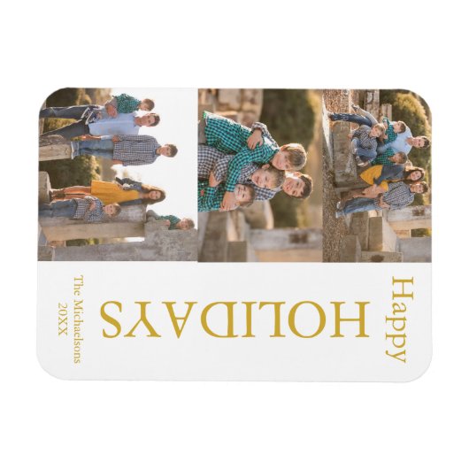 Familie Foto Collage Prettige feestdagen Magnet Magneet (Horizontaal)