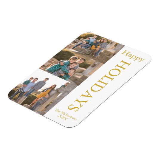 Familie Foto Collage Prettige feestdagen Magnet Magneet (Linkerzijde)