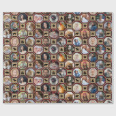 Familie Foto Collage Red Black Buffalo Pset Quilt Cadeaupapier (Vlak)