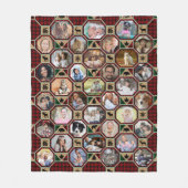 Familie Foto Collage Red Black Buffalo Pset Quilt Fleece Deken (Voorkant)