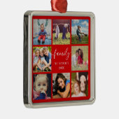 Familie foto Collage Red Custom Ceramic Ornament (Rechts)