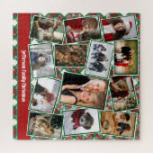 Familie Foto Collage Red Green White Kerstmis Legpuzzel (Horizontaal)