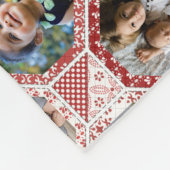 Familie foto Collage Red Quilt look 28 aangepaste  Fleece Deken (Hoek)
