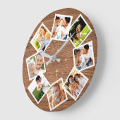 Familie Foto Collage Rustic Chic Farmhouse Grote Klok (Hoek)