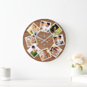 Familie Foto Collage Rustic Chic Farmhouse Grote Klok (Huis)