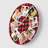 Familie Foto Collage Rustic Farmhouse Buffalo Grote Klok (Hoek)