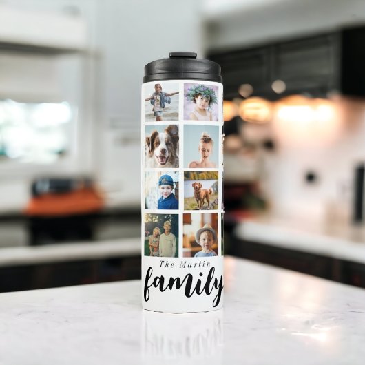 Familie foto collage script Thermische Tumbler Thermosbeker