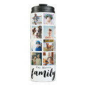 Familie foto collage script Thermische Tumbler Thermosbeker (Voorkant)
