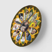 Familie Foto Collage Sunflower 13 Afbeeldingen Eas Ronde Klok (Hoek)