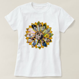 Familie Foto Collage Sunflower 13 Afbeeldingen Eas T-shirt