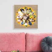 Familie Foto Collage Sunflower Burlap 13 Pics Easy Canvas Afdruk (Insitu (Woonkamer))