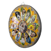 Familie Foto Collage Sunflower Burlap 13 Pics Easy Dartbord (Voorkant Rechts)