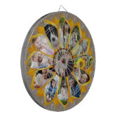 Familie Foto Collage Sunflower Burlap 13 Pics Easy Dartbord (Voorkant Links)