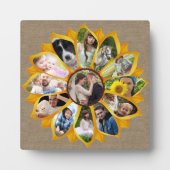 Familie Foto Collage Sunflower Burlap 13 Pics Easy Fotoplaat (Voorkant)