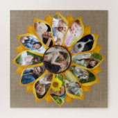 Familie Foto Collage Sunflower Burlap 13 Pics Easy Legpuzzel (Horizontaal)