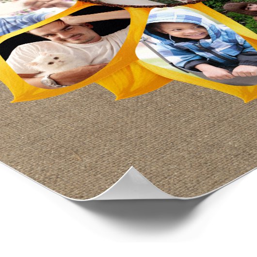 Familie Foto Collage Sunflower Burlap 13 Pics Easy Poster (Hoek)