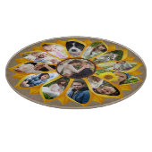 Familie Foto Collage Sunflower Burlap 13 Pics Easy Snijplank (Hoek)